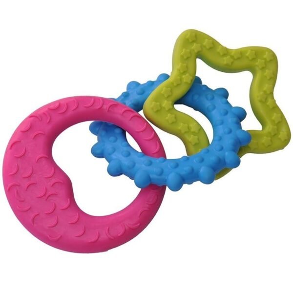 613ukepRLGL Pet Dog Bell Bone TPR Rubber Bite Teeth Cleaning Chew Toy Training Bell Toy