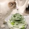 61FD0SEUPQL._AC_UF350,350_QL80_ Cat Toys Spring Tower Ball Teaser Turntable Round Track Toy