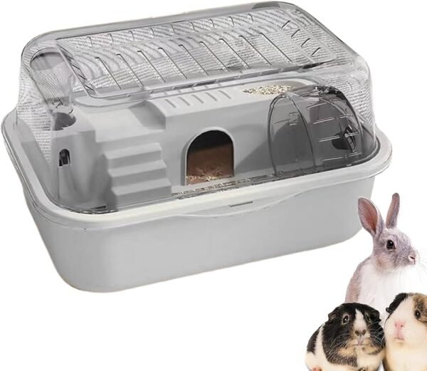 Hamster Cage Double clear pet cage panoramic view cage Hamsters Cage with Running Wheel Water