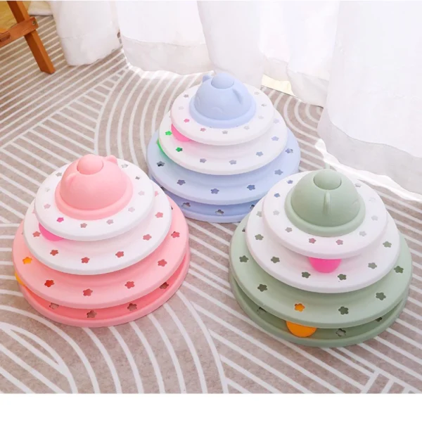 my-11134207-23010-aa6rxfo635lv83.webp Cat Toy Spinning Toy Balls Cat Tower Toy With Ball 4 Layer Mainan Bola Kucing