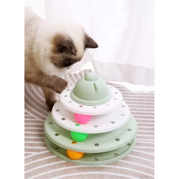 my-11134207-23010-qujtxfo635lv08.webp Cat Toy Spinning Toy Balls Cat Tower Toy With Ball 4 Layer Mainan Bola Kucing