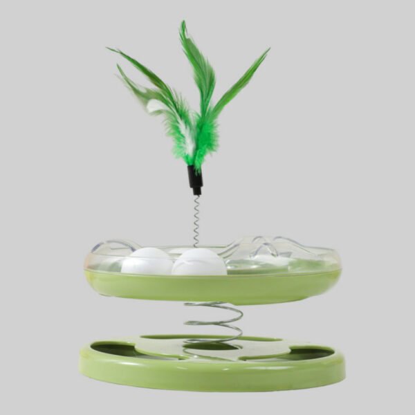 my-11134207-7r98w-lxglc0olvi3u15 Cat Toys Spring Tower Ball Teaser Turntable Round Track Toy